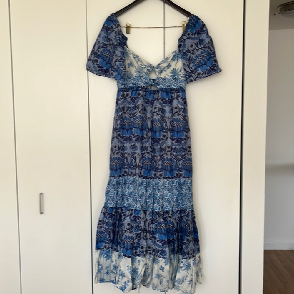 Long dress printed blue flowers SANDRO